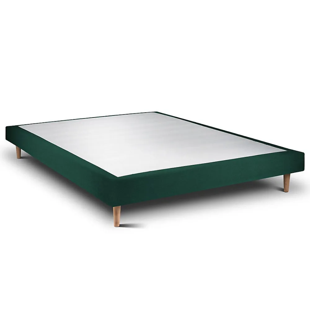 Sommier Tapissier Velours Vert 160x200 H29cm>Sommeil De Plomb