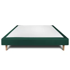 Sommier Tapissier Velours Vert 160x200 H29cm><noscript><img width=