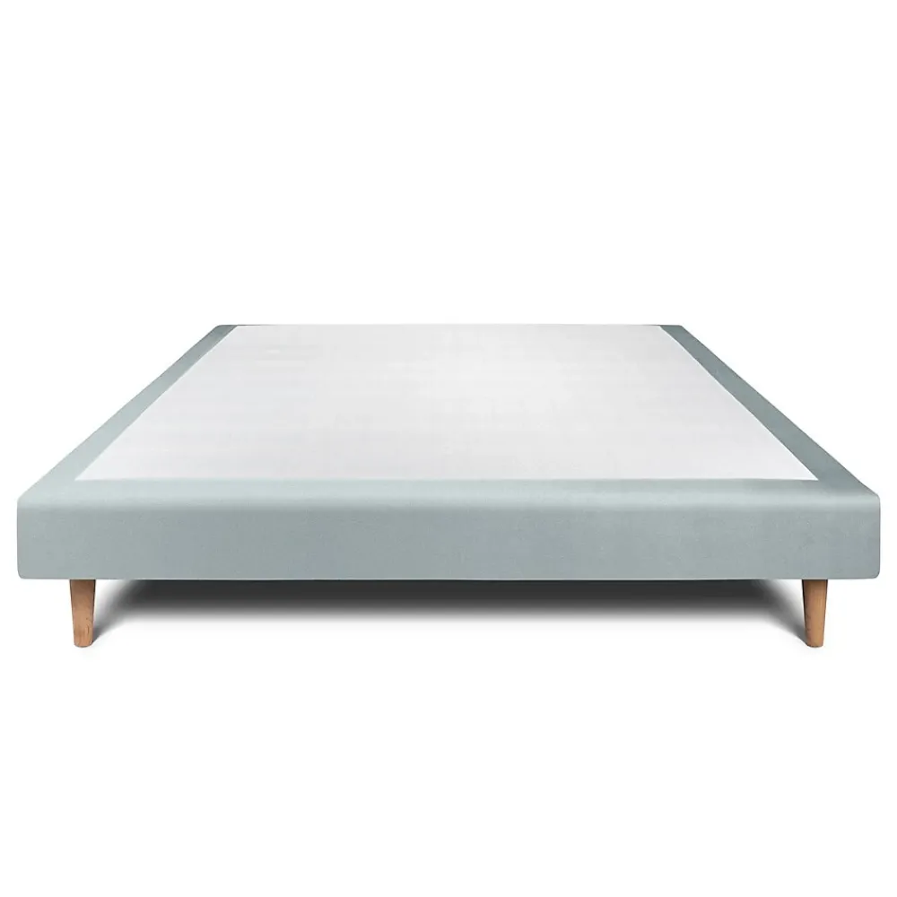 Sommeil De Plomb Sommier Tapissier Velours Gris bleuté 140x200 H29cm* Sommier