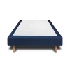 Sommeil De Plomb Sommier Tapissier Velours Bleu 90x200 H29cm* Sommier