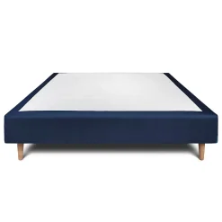 Sommeil De Plomb Sommier Tapissier Velours Bleu 150x190 H35cm* Sommier