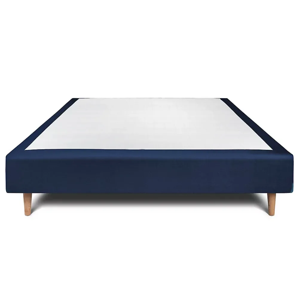 Sommeil De Plomb Sommier Tapissier Velours Bleu 150x190 H35cm* Sommier