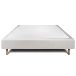 Sommeil De Plomb Sommier Tapissier Velours Gris clair 140x190 H35cm* Sommier