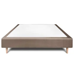 Sommeil De Plomb Sommier Tapissier Velours Taupe 140x200 H35cm* Sommier
