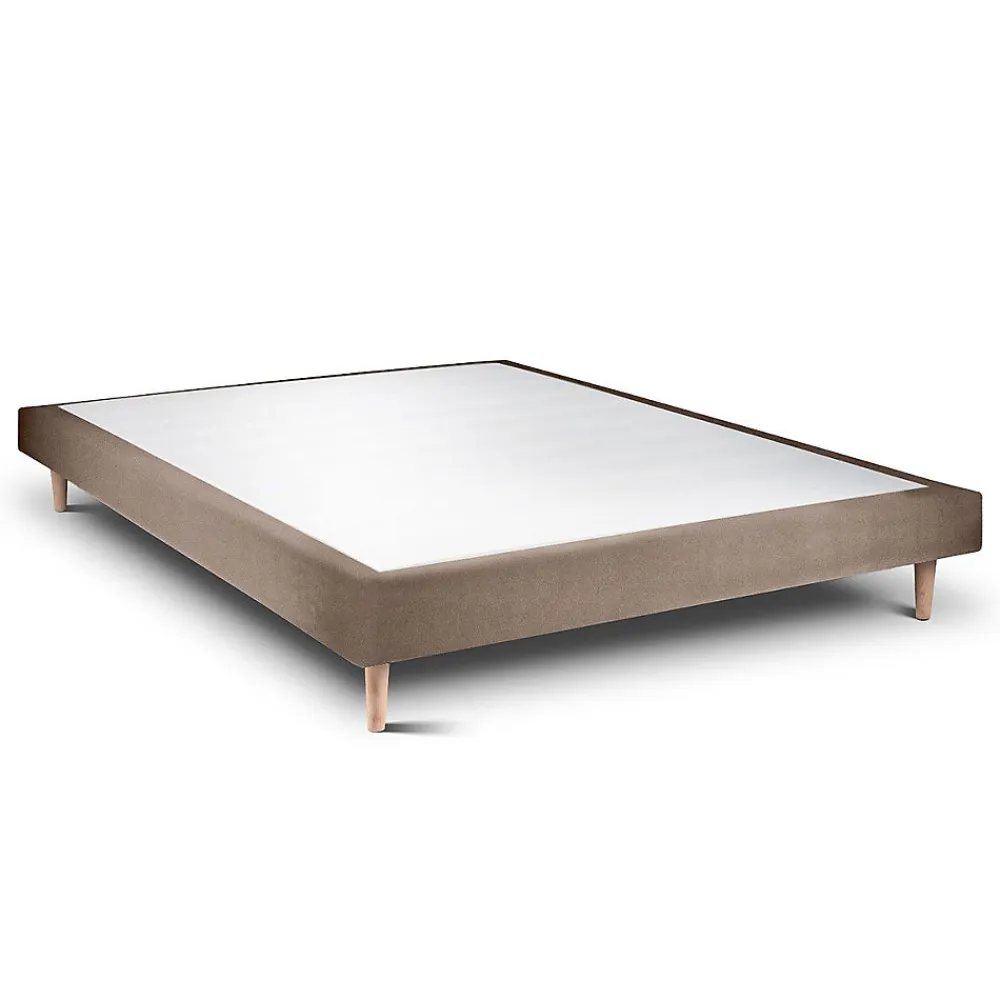 Sommier Tapissier Velours Taupe 135x190 H29cm>Sommeil De Plomb New
