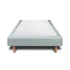 Sommier Tapissier Velours Gris bleuté 90x190 H35cm>Sommeil De Plomb New