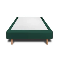 Sommeil De Plomb Sommier Tapissier Velours Vert 90x200 H35cm* Sommier