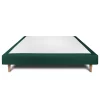 Sommeil De Plomb Sommier Tapissier Velours Vert 140x190 H29cm* Sommier