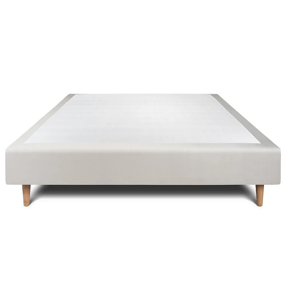 Sommier Tapissier Velours Gris clair 150x200 H35cm>Sommeil De Plomb Outlet