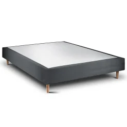 Sommier Tapissier Velours Gris anthracite 140x190 H35cm>Sommeil De Plomb Best