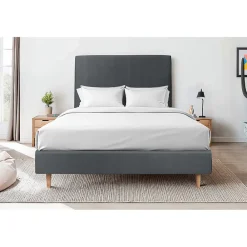 Sommier Tapissier Velours Gris anthracite 140x190 H35cm>Sommeil De Plomb Best