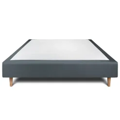 Sommier Tapissier Velours Gris anthracite 140x190 H35cm><noscript><img width=