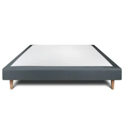 Sommeil De Plomb Sommier Tapissier Velours Gris anthracite 140x190 H29cm* Sommier