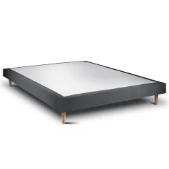 Sommeil De Plomb Sommier Tapissier Velours Gris anthracite 140x190 H29cm* Sommier
