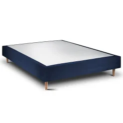 Sommier Tapissier Velours Bleu 160x200 H35cm>Sommeil De Plomb Sale