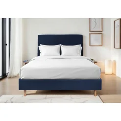 Sommier Tapissier Velours Bleu 160x200 H35cm>Sommeil De Plomb Sale