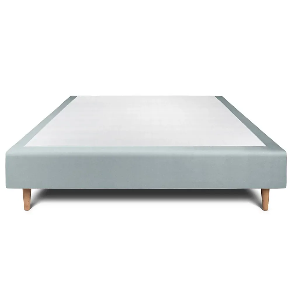 Sommeil De Plomb Sommier Tapissier Velours Gris bleuté 160x200 H35cm* Sommier