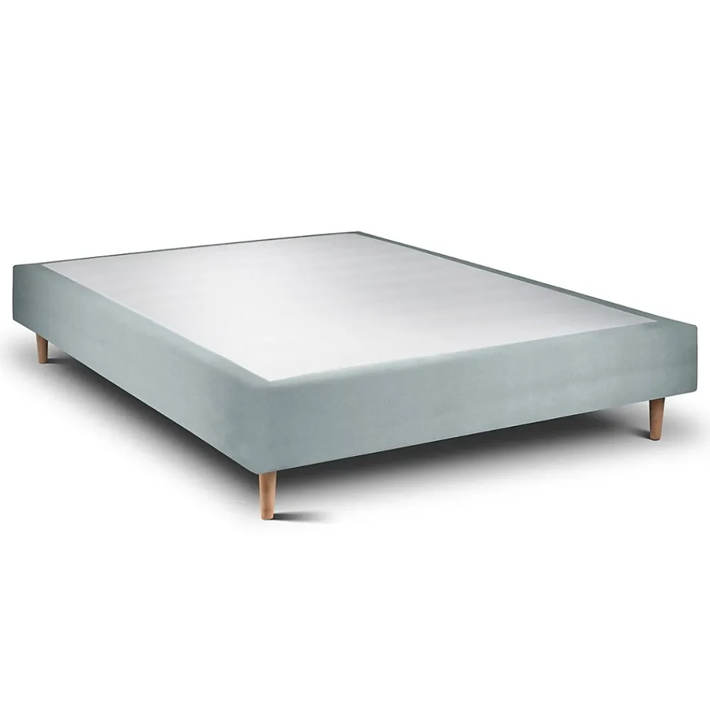 Sommeil De Plomb Sommier Tapissier Velours Gris bleuté 160x200 H35cm* Sommier