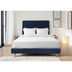 Sommier Tapissier Velours Bleu 150x200 H29cm>Sommeil De Plomb Outlet