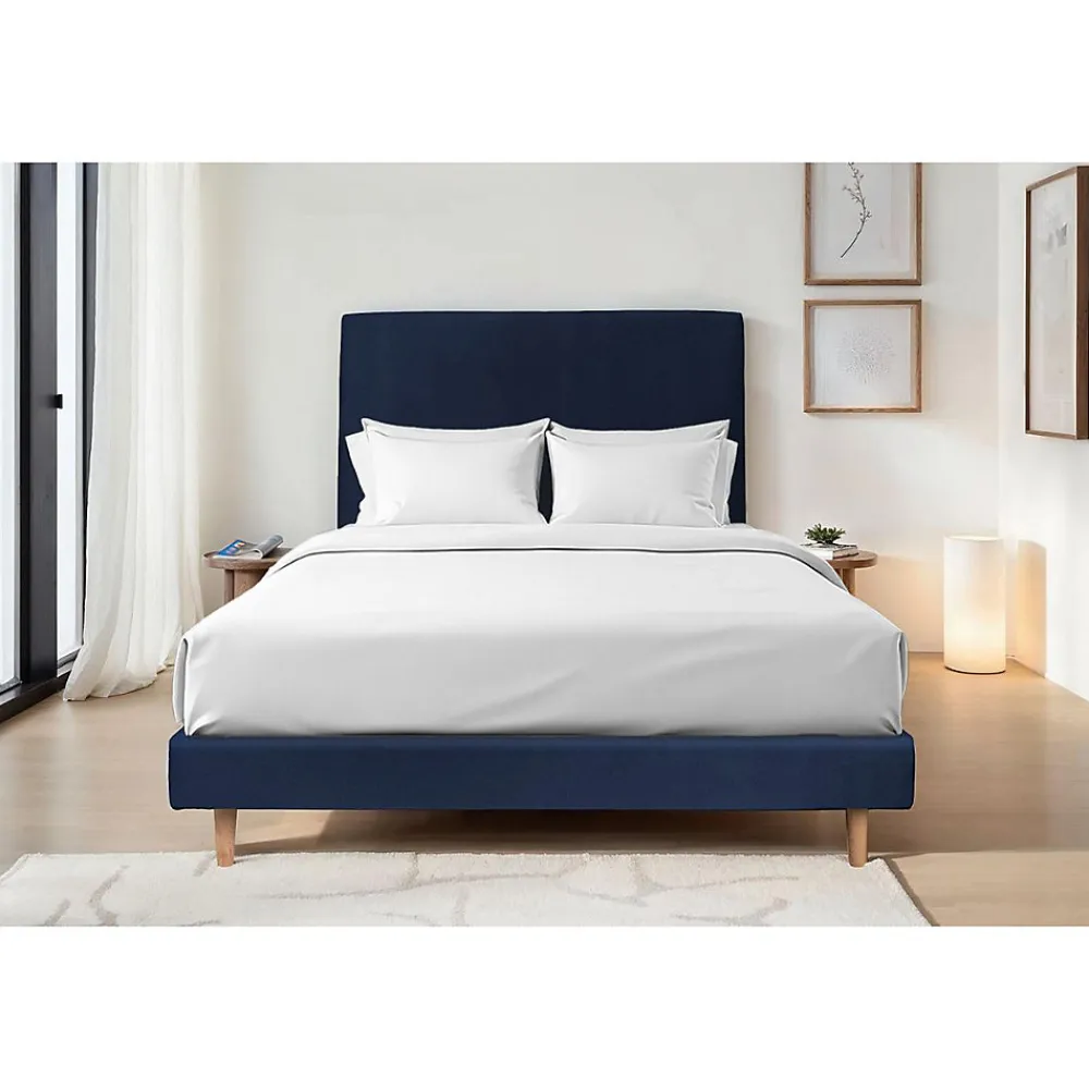 Sommier Tapissier Velours Bleu 150x200 H29cm>Sommeil De Plomb Outlet