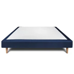 Sommier Tapissier Velours Bleu 150x200 H29cm><noscript><img width=