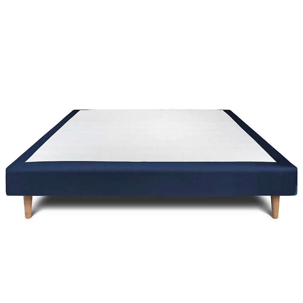 Sommier Tapissier Velours Bleu 150x200 H29cm>Sommeil De Plomb Outlet