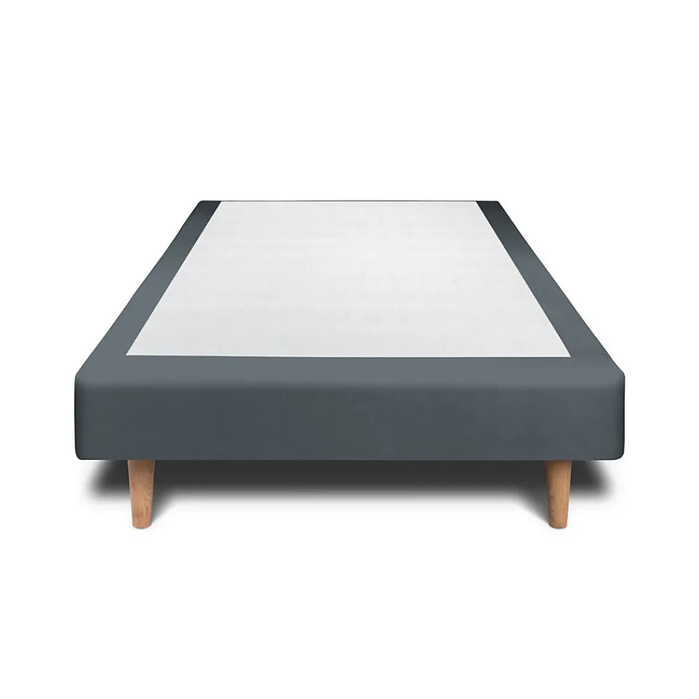Sommier Tapissier Velours Gris anthracite 90x200 H35cm>Sommeil De Plomb Online