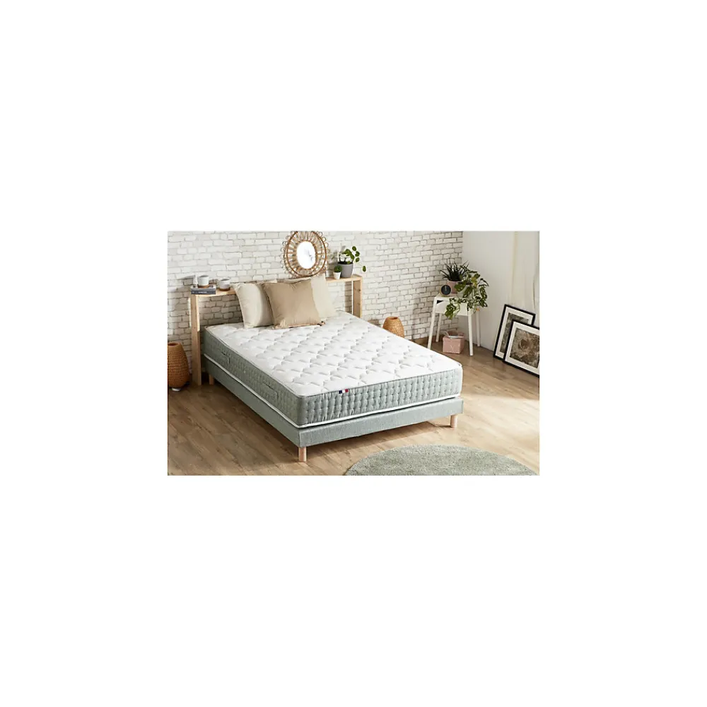 Sommier tapissier vert celadon 140x190>Idliterie Online