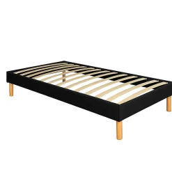 Sommier Tapissier 80x200 cm - 20 cm - 13 Lattes - Montage Rapide et Facile - Design Moderne et Esthétique - SOMMIER ADRIEN NOIR>King Of Dreams New
