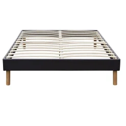 Nuits D'Or SOMMIER TAPISSIER 200x200 cm - 20 cm - 13 lattes - montage rapide et facile - revêtement facile d'entretien - SOMMIER GREGORY NOIR* Sommier