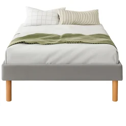 Sommier tapissier 80x200 cm - 20 cm - 13 lattes - montage rapide et facile - revêtement facile d'entretien - SOMMIER GREGORY GRIS><noscript><img width=
