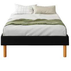 sommier tapissier 90x190 cm 20 cm 13 lattes montage rapide et facile revêtement facile d'entretien GREGORY NOIR><noscript><img width=