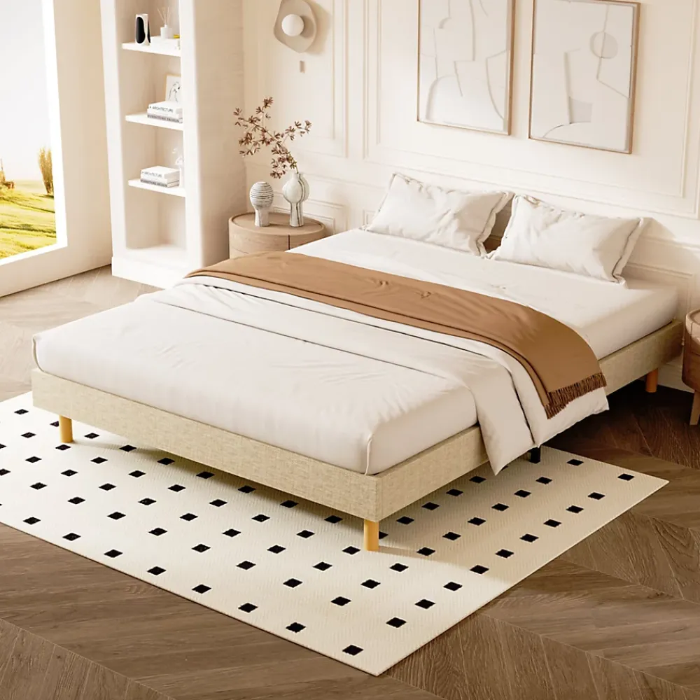 Teeno Sommier tapissier 140x190 cm 2x14 lattes, 9 pieds Hauteur du cadre 29 cm* Sommier