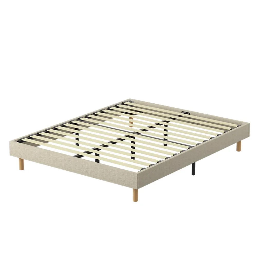 Teeno Sommier tapissier 140x190 cm 2x14 lattes, 9 pieds Hauteur du cadre 29 cm* Sommier