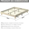 Teeno Sommier tapissier 160x200 cm 2x14 lattes,comfort,beige* Sommier