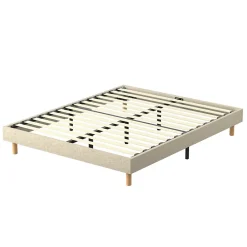 Teeno Sommier tapissier 160x200 cm 2x14 lattes,comfort,beige* Sommier