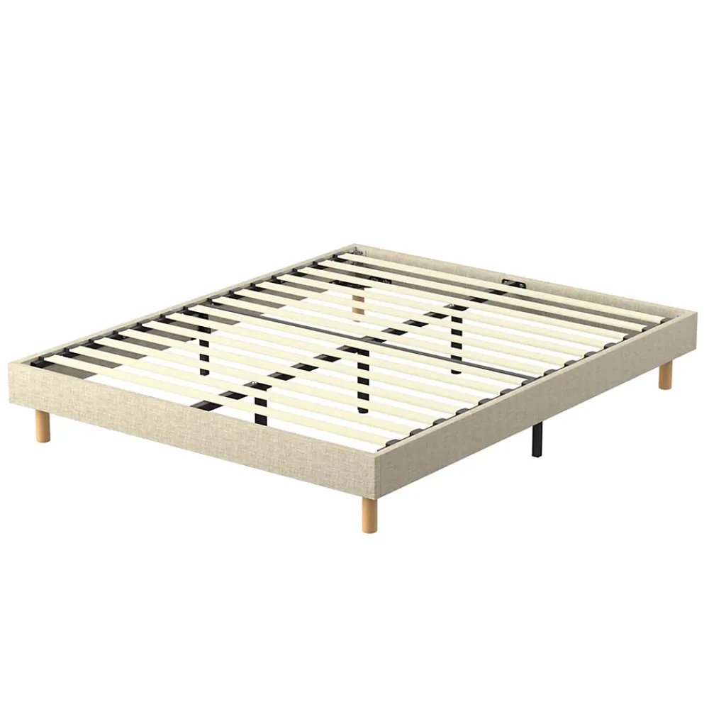 Teeno Sommier tapissier 160x200 cm 2x14 lattes,comfort,beige* Sommier