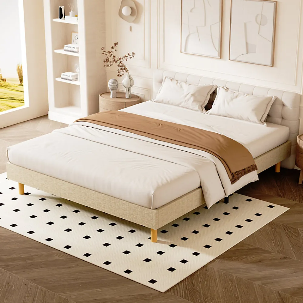 Sommier tapissier 140x200cm, 14 lattes, 9 pieds Hauteur du cadre 29 cm>Teeno Clearance