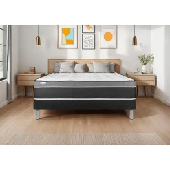 Sommier VITAL'SOM Noir 90 x 190 cm><noscript><img width=