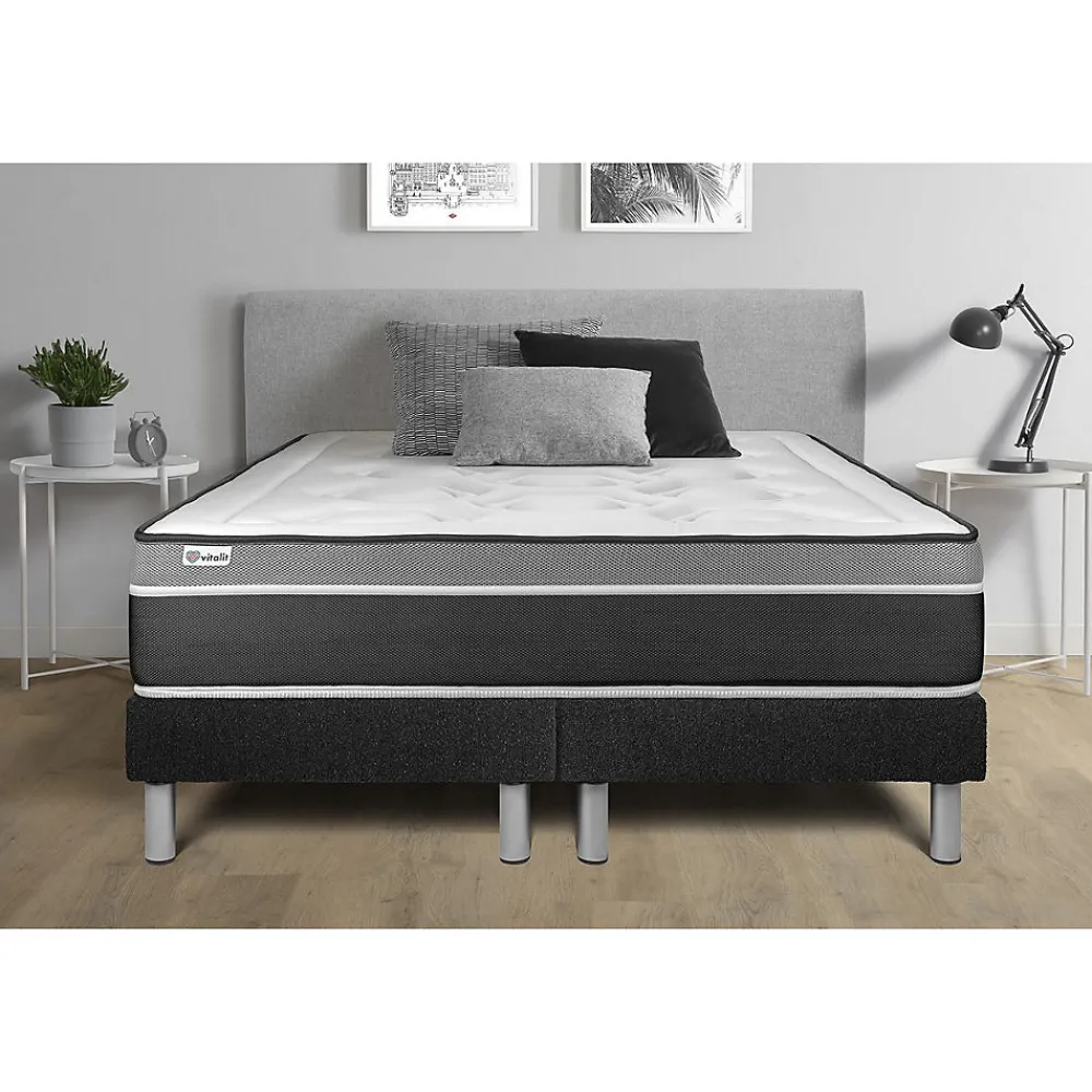 Vitalit Sommier VITAL'SOM Noir 2 x 90 x 200 cm* Sommier