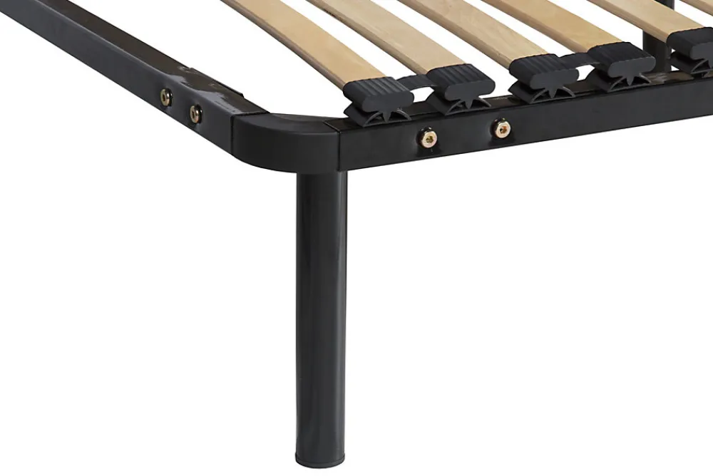 Sommier 160x200 Cadre à Lattes Renforcé Noir - 4 Pieds x 29 cm en Métal 1,4 mm - 34 Lattes 9 mm et 3,5 cm - Confort Optimisé Usage>King Of Dreams New