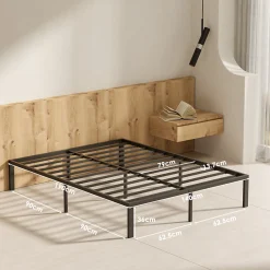 Sommier 140x190, Cadre de Lit 140x190 cm, Hauteur 36 cm pour Rangement, Plateforme en Métal, Lit 140 x 190 avec Sommier><noscript><img width=