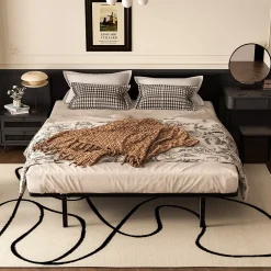 Sommier 140x200 cm, 7 Pieds Durable, Lit avec Sommier à Lattes pour Adulte><noscript><img width=