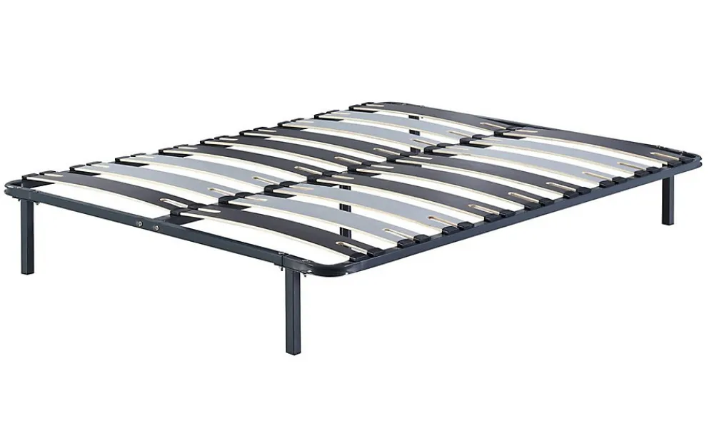 Sommier 140x200 cm Cadre à Lattes Métal - 29 cm - 9 Larges Lattes de 12,5 cm - Épaisseur Métal 1,2 mm - Solide et Confortable - CA>King Of Dreams Hot
