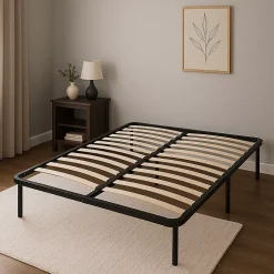 Literie Julien Sommier 160x200 cm Metal Solide et Confortable 29 cm - Montage Rapide - Lattes en Bois 14 en 9mm - Epaisseur Metal 1,2 mm - Idéal* Sommier