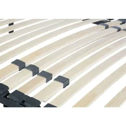 Provence Literie Sommier 120x200 cm Noir Cadre à lattes Renforcé 29 cm Soutien Réglable Métal Épaisseur 1,4 mm 34 Lattes 9 mm d'épaisseur Largeur 3* Sommier