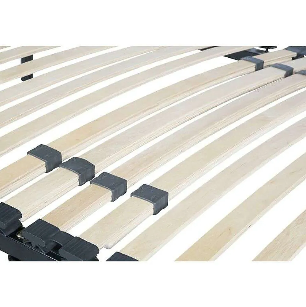 Provence Literie Sommier 120x200 cm Noir Cadre à lattes Renforcé 29 cm Soutien Réglable Métal Épaisseur 1,4 mm 34 Lattes 9 mm d'épaisseur Largeur 3* Sommier
