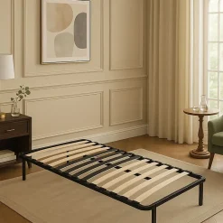 King Of Dreams Sommier 80x190 noir - cadre lattes renforce - bassin 6 pieds metal - hauteur 29 cm - montage rapide - confort optimal -* Sommier