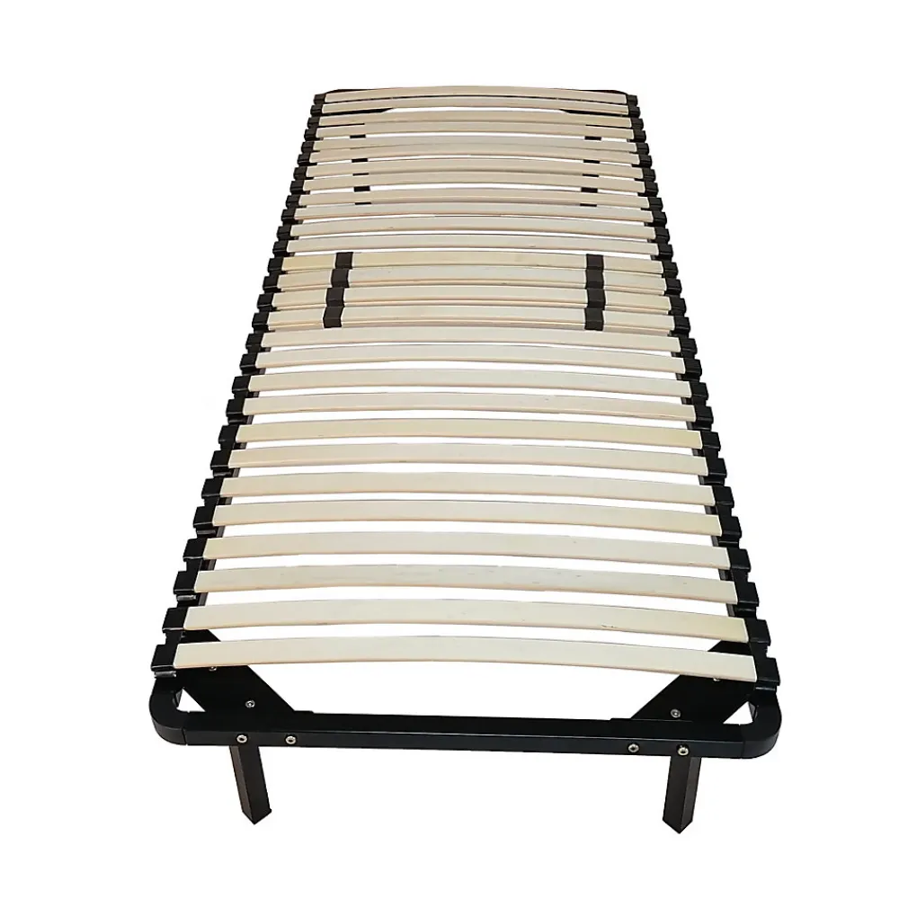 Sommier 90x200 Noir Cadre à Lattes Renforce et Soutien Réglable - 4 Pieds x 29 cm en Métal - Métal 1,4 mm - 34 Lattes 9 mm et 3,5>King Of Dreams
