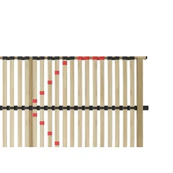 Sommier ZITTARO 28 lattes 90x200 cm Finition chene et noir Soutien ferme et design sobre><noscript><img width=